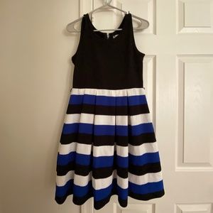 Young Girls Black Striped Dress